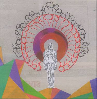 Original Figurative Popular culture Collage by Raul Albanece