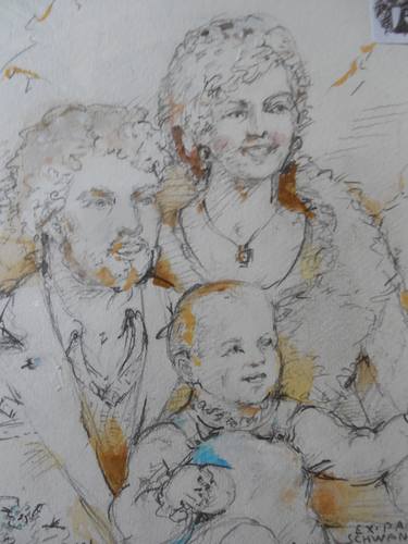 Print of Portraiture Family Drawings by Daniel Anthony Ignatius