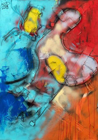 Original Abstract Science/Technology Paintings by Konstantinos Koufogiorgos