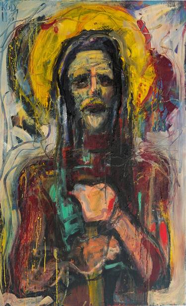 Original Expressionism Religious Paintings by Konstantinos Koufogiorgos