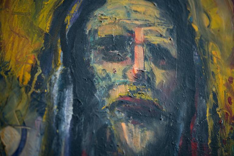 Original Expressionism Religious Painting by Konstantinos Koufogiorgos