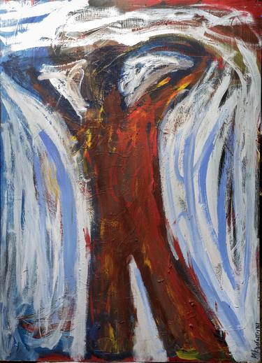Original Abstract Expressionism People Paintings by Konstantinos Koufogiorgos
