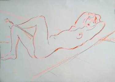 Original Figurative People Drawing by Jacek ZięBa-NęCek
