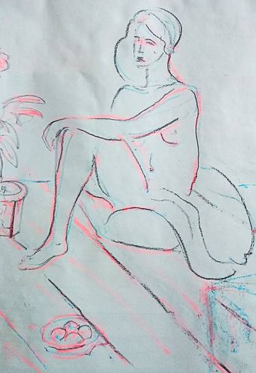 Original Figurative People Drawing by Jacek ZięBa-NęCek