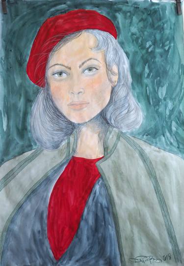 woman with red beret thumb