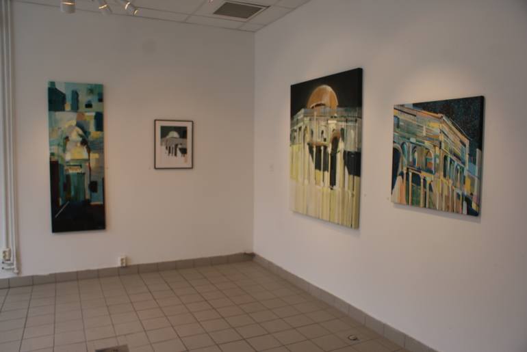 Original Abstract Expressionism Architecture Painting by Natalia Rozmus - Esparza