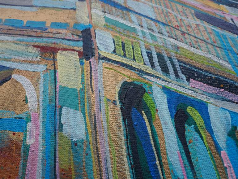 Original Abstract Expressionism Architecture Painting by Natalia Rozmus - Esparza