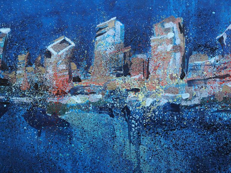 Original Abstract Expressionism Architecture Painting by Natalia Rozmus - Esparza