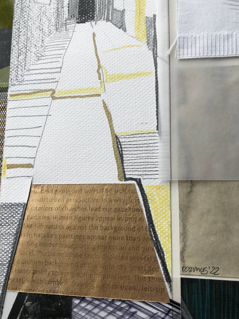 Original Abstract Expressionism Cities Collage by Natalia Rozmus - Esparza
