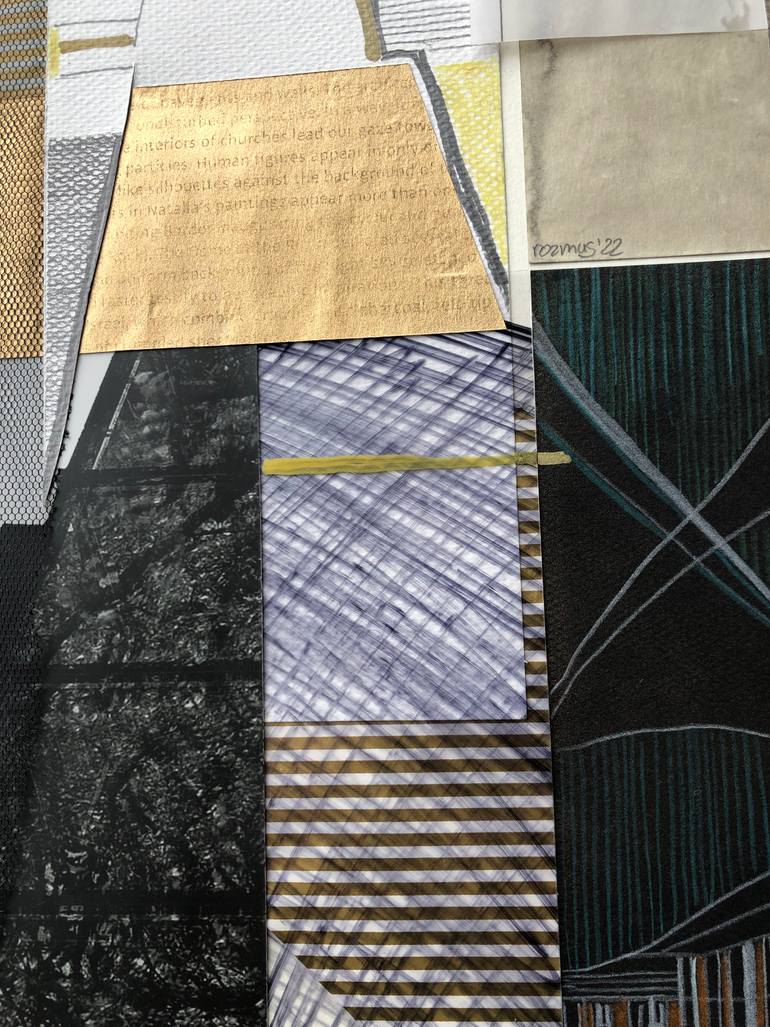 Original Abstract Expressionism Cities Collage by Natalia Rozmus - Esparza