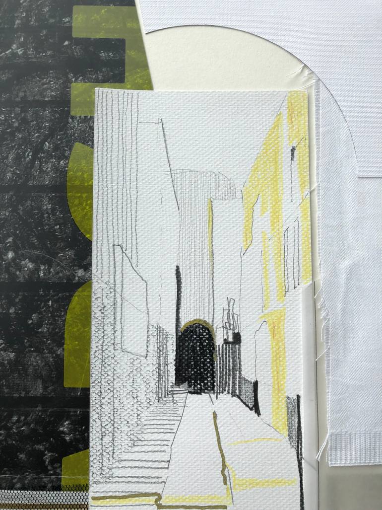 Original Abstract Expressionism Cities Collage by Natalia Rozmus - Esparza