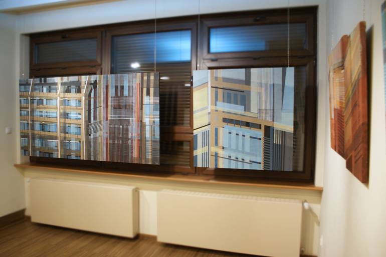 Original Abstract Architecture Painting by Natalia Rozmus - Esparza