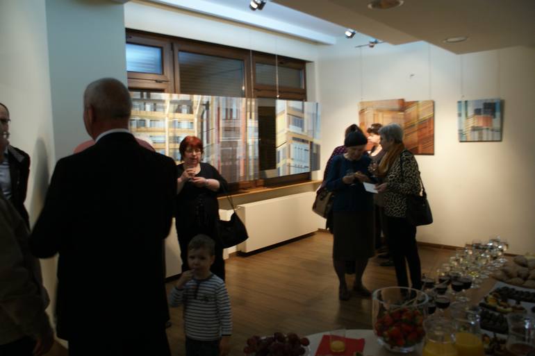 Original Abstract Architecture Painting by Natalia Rozmus - Esparza