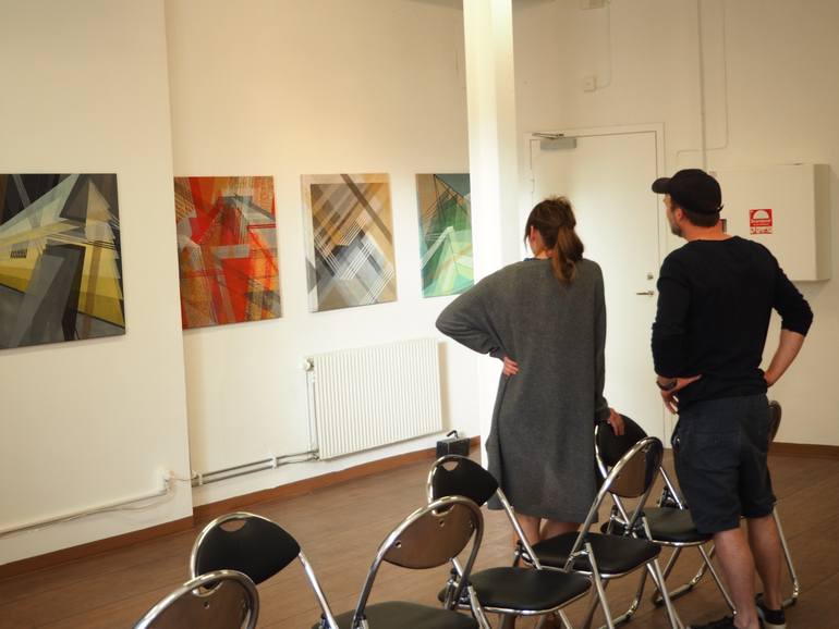 Original Art Deco Abstract Painting by Natalia Rozmus - Esparza