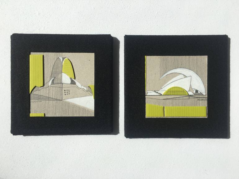 Original Abstract Expressionism Architecture Collage by Natalia Rozmus - Esparza