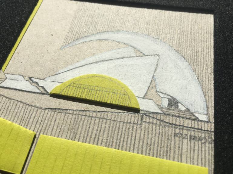 Original Abstract Expressionism Architecture Collage by Natalia Rozmus - Esparza