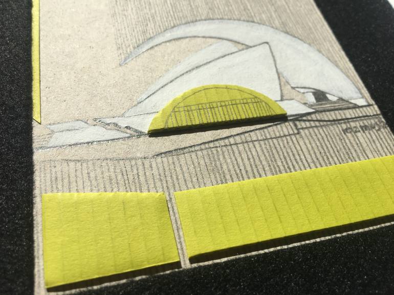 Original Abstract Expressionism Architecture Collage by Natalia Rozmus - Esparza