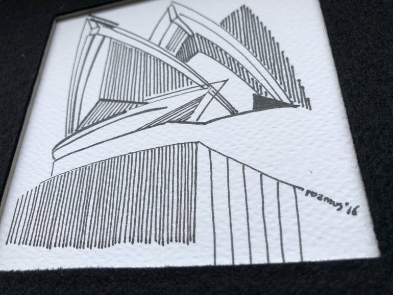 Original Abstract Expressionism Architecture Drawing by Natalia Rozmus - Esparza