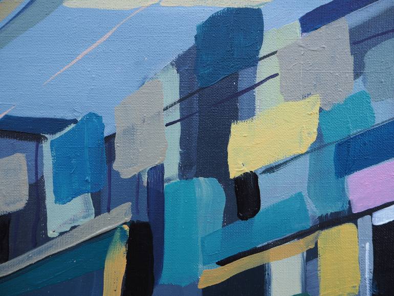 Original Art Deco Architecture Painting by Natalia Rozmus - Esparza