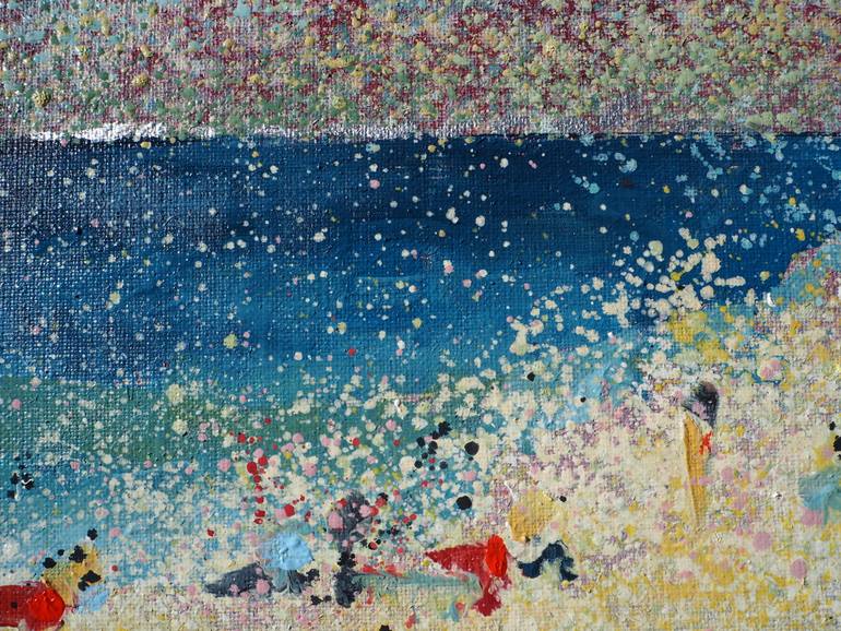 Original Abstract Expressionism Beach Painting by Natalia Rozmus - Esparza