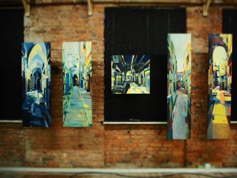 Original Abstract Expressionism Architecture Painting by Natalia Rozmus - Esparza