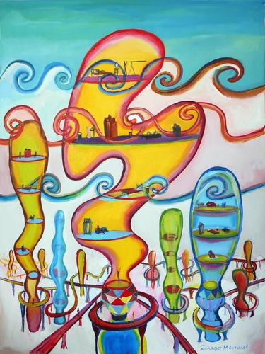 Original Abstract Paintings by Diego Manuel Rodriguez