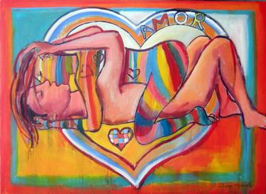 Original Pop Art Love Paintings by Diego Manuel Rodriguez