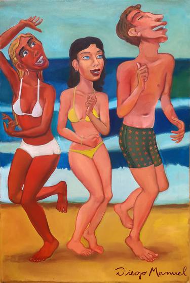 Print of Figurative Love Paintings by Diego Manuel Rodriguez