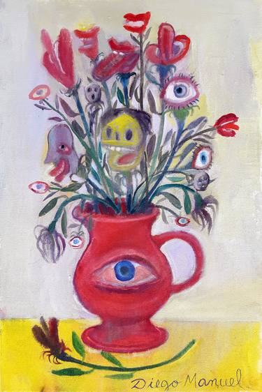 Print of Dada Floral Paintings by Diego Manuel Rodriguez