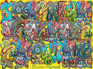 Print of Art Deco Graffiti Mixed Media by Diego Manuel Rodriguez