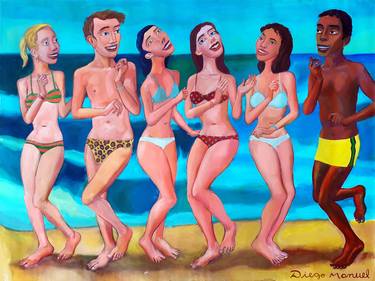 Print of Beach Paintings by Diego Manuel Rodriguez