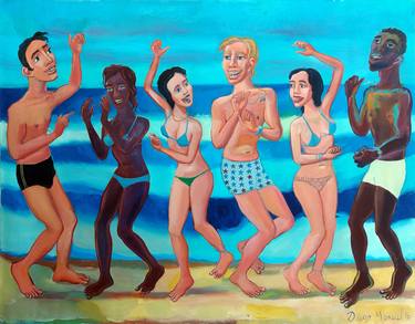 Print of Modern Beach Paintings by Diego Manuel Rodriguez