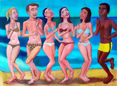 Print of Beach Paintings by Diego Manuel Rodriguez