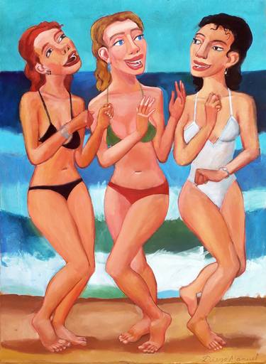 Print of Art Deco Beach Paintings by Diego Manuel Rodriguez