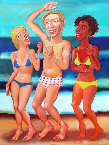 Print of Pop Art Beach Paintings by Diego Manuel Rodriguez
