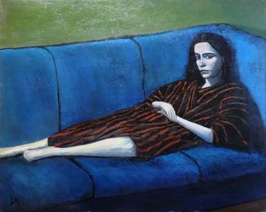 Girl on the blue couch thumb