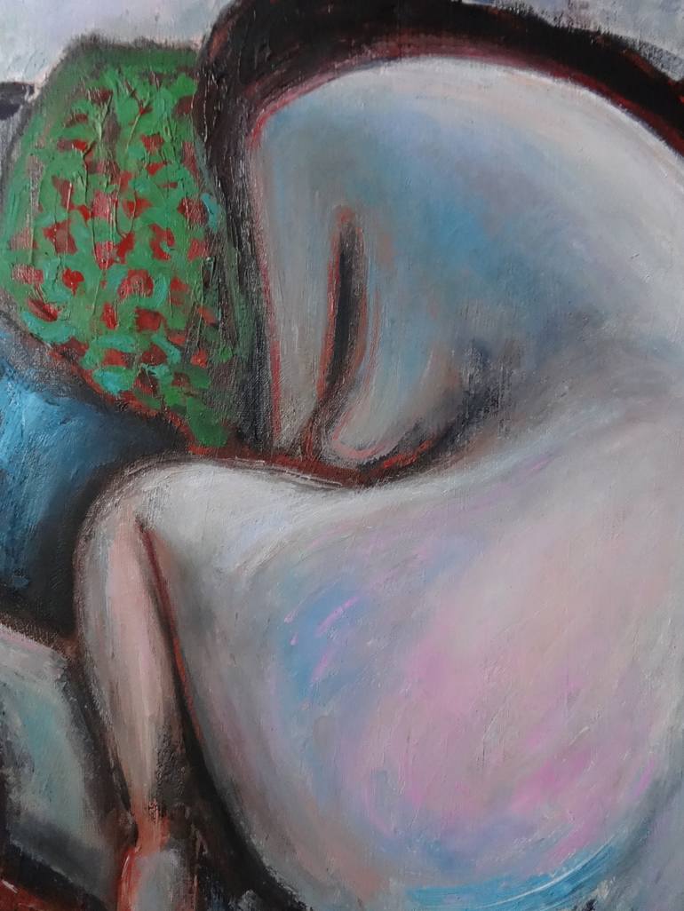 Original Expressionism Nude Painting by Massimiliano Ligabue