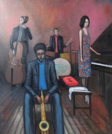 Print of Figurative Music Paintings by Massimiliano Ligabue