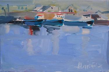 Print of Realism Boat Paintings by Anna Laicane