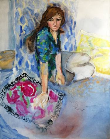 Print of Figurative Women Paintings by Anna Laicane