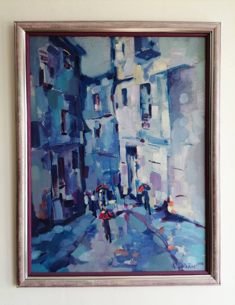 Original Impressionism Cities Painting by Anna Laicane