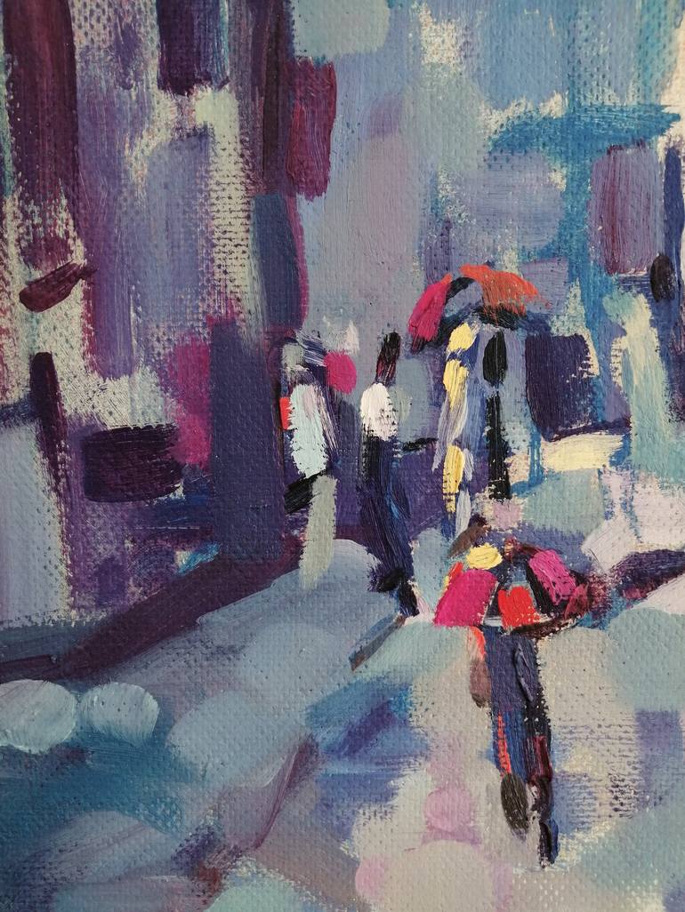 Original Impressionism Cities Painting by Anna Laicane