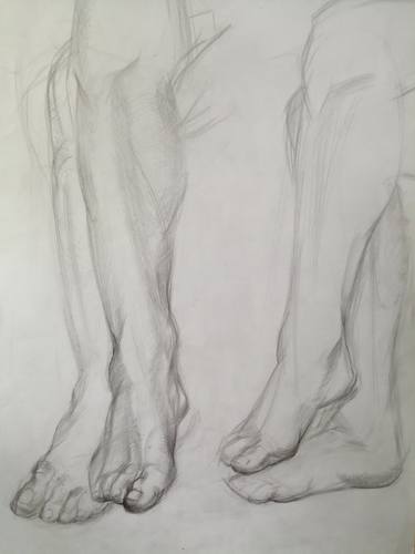 Original Realism Body Drawings by Anna Laicane