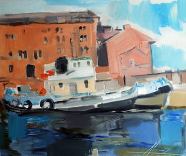 Original Expressionism Boat Paintings by Anna Laicane