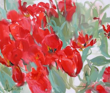 Original Expressionism Floral Paintings by Anna Laicane