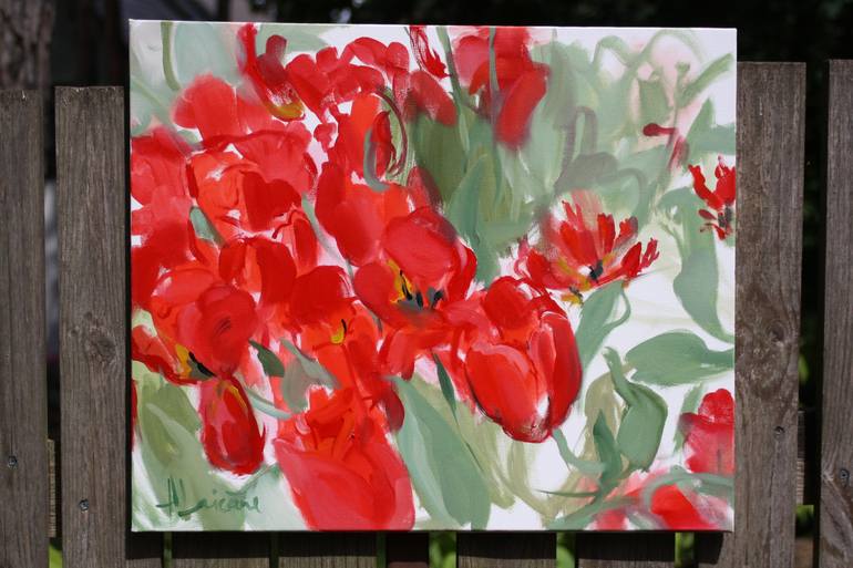 Original Expressionism Floral Painting by Anna Laicane