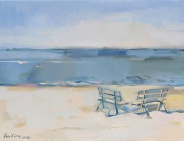 Print of Realism Beach Paintings by Anna Laicane