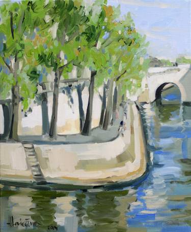 Sunny day by the river Seine thumb