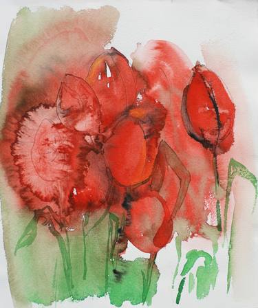 Print of Expressionism Floral Paintings by Anna Laicane