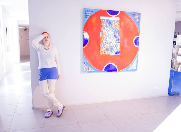 Original Geometric Abstract Painting by Anna Laicane